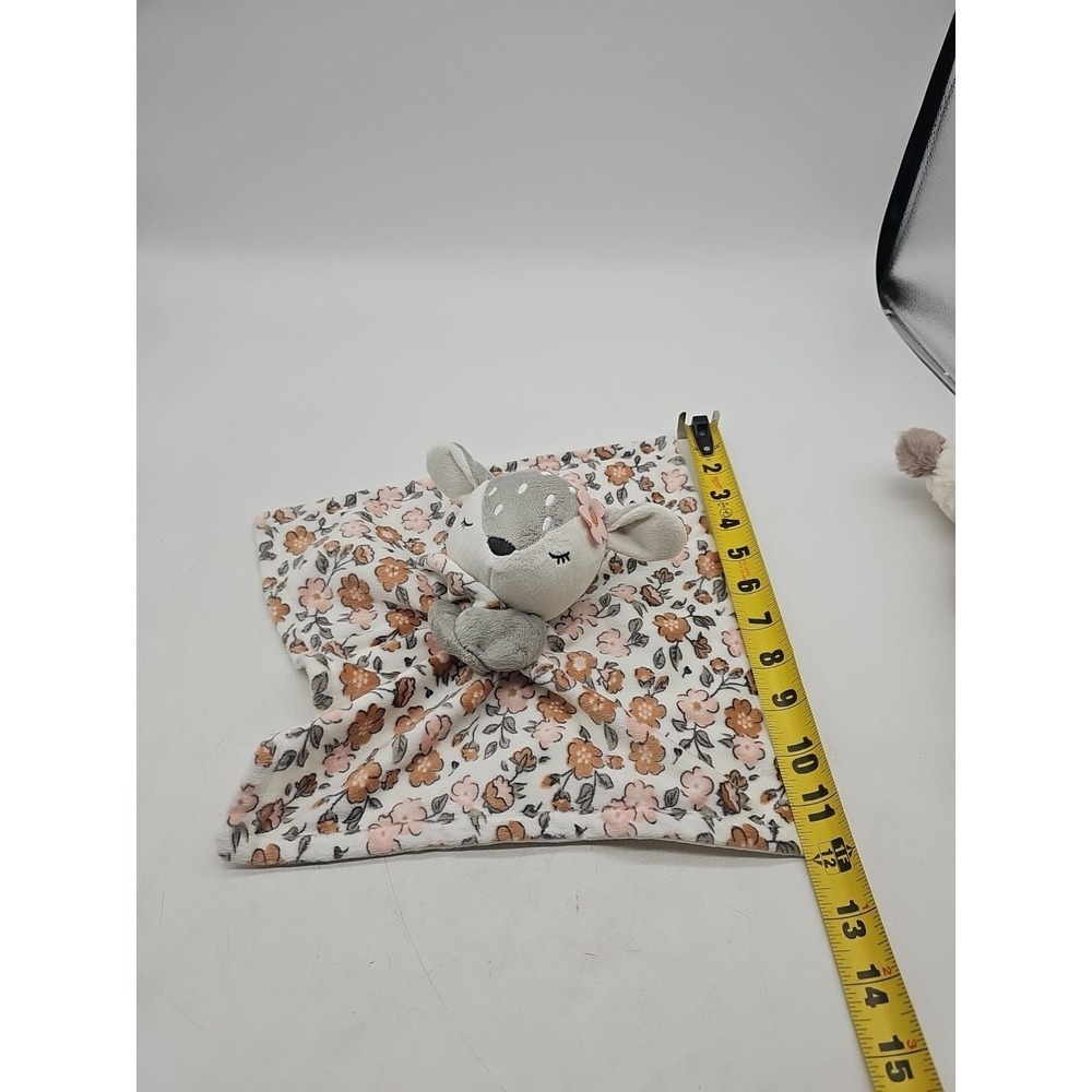 Gerber Modern Moments Plush Deer Fawn Floral Lovey Security Blanket Brown Pink
